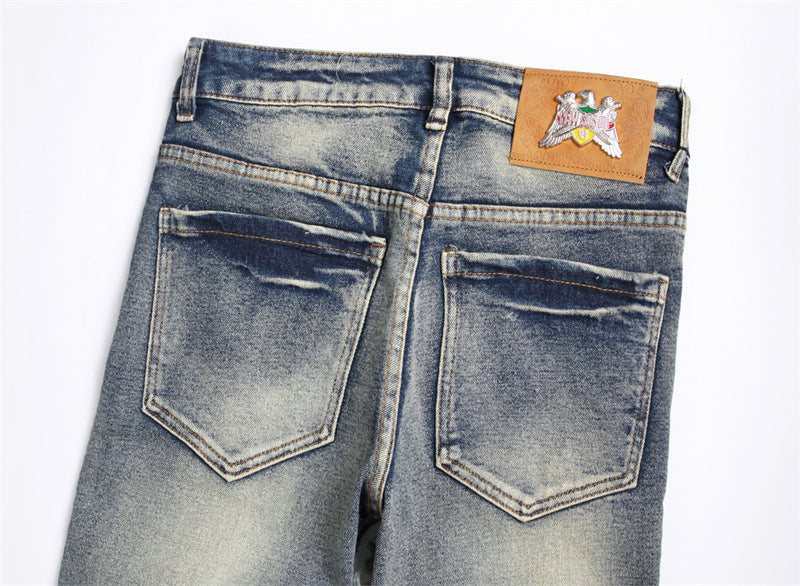 Jeans Patch Retro Blue Slim Fit Men