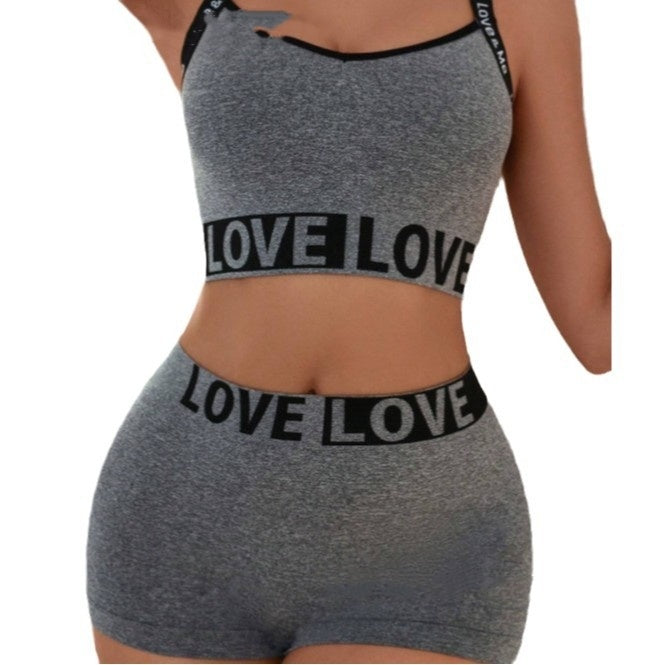 LOVE Letter Waist Head Camisole Women's Boyshorts